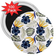 Tropical Blue Love 3  Magnets (100 Pack) by designsbymallika