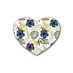 Tropical Blue Love Heart Coaster (4 Pack)  by designsbymallika