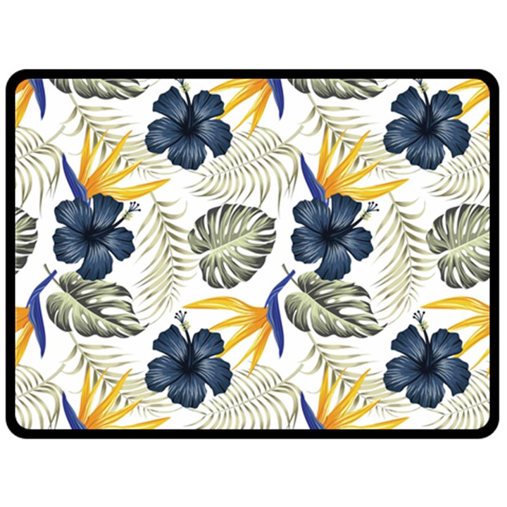 Tropical Blue Love Fleece Blanket (Large) 