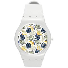 Tropical Blue Love Round Plastic Sport Watch (m) by designsbymallika