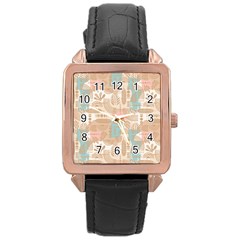 Off White Minimal Art Rose Gold Leather Watch 