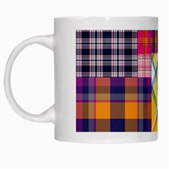 Checks Pattern White Mugs