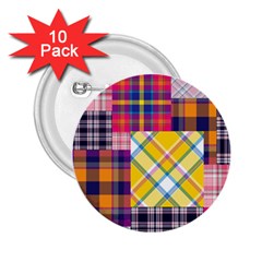 Checks Pattern 2.25  Buttons (10 pack) 