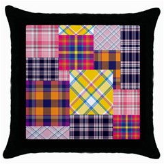 Checks Pattern Throw Pillow Case (Black)