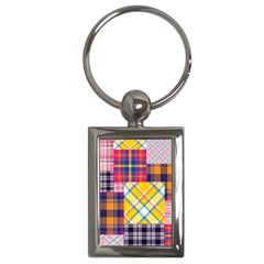 Checks Pattern Key Chain (Rectangle)