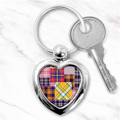 Checks Pattern Key Chain (Heart)