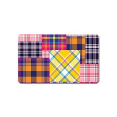 Checks Pattern Magnet (Name Card)