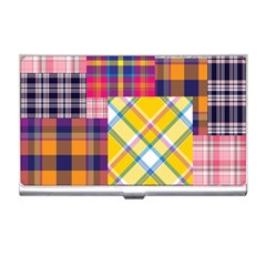 Checks Pattern Business Card Holder