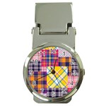 Checks Pattern Money Clip Watches Front