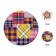 Checks Pattern Playing Cards Single Design (Round)