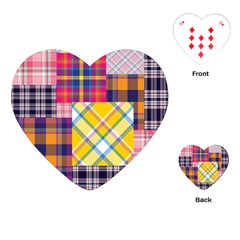 Checks Pattern Playing Cards Single Design (Heart)