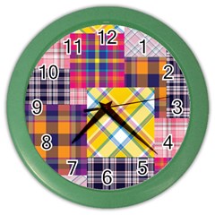 Checks Pattern Color Wall Clock