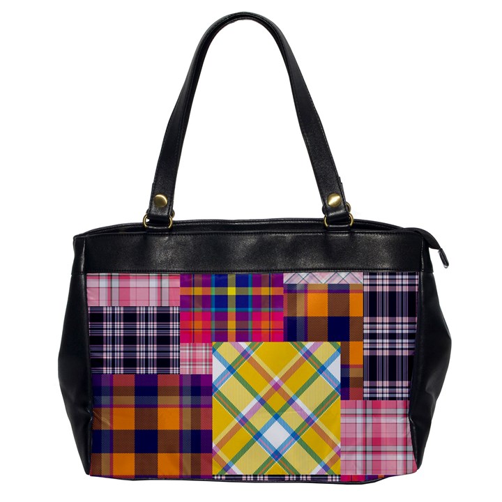 Checks Pattern Oversize Office Handbag