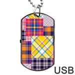 Checks Pattern Dog Tag USB Flash (Two Sides) Back