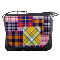 Checks Pattern Messenger Bag