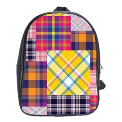 Checks Pattern School Bag (XL)