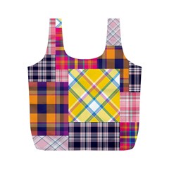 Checks Pattern Full Print Recycle Bag (M)