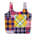 Checks Pattern Full Print Recycle Bag (L) Front