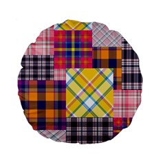 Checks Pattern Standard 15  Premium Flano Round Cushions