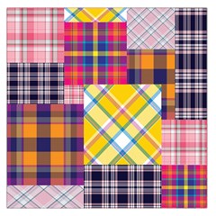 Checks Pattern Large Satin Scarf (Square)