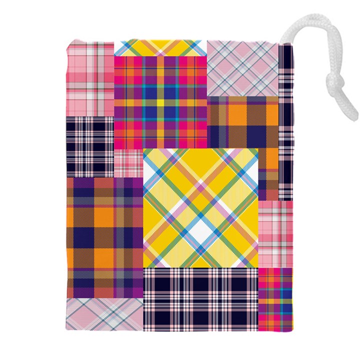 Checks Pattern Drawstring Pouch (5XL)