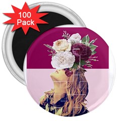 Flower Girl 3  Magnets (100 Pack) by designsbymallika