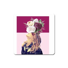 Flower Girl Square Magnet by designsbymallika