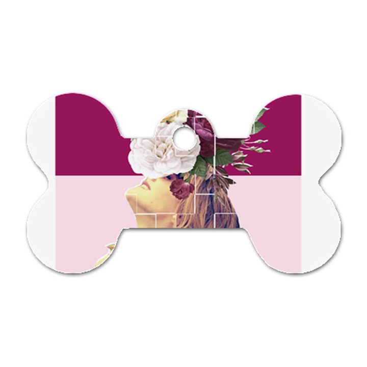 Flower Girl Dog Tag Bone (One Side)