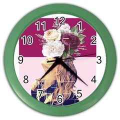 Flower Girl Color Wall Clock by designsbymallika