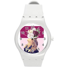 Flower Girl Round Plastic Sport Watch (m) by designsbymallika