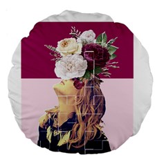 Flower Girl Large 18  Premium Flano Round Cushions by designsbymallika