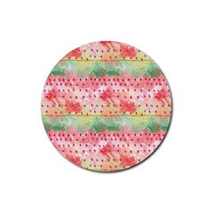 Colorful Paints Rubber Round Coaster (4 Pack)  by designsbymallika