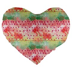 Colorful Paints Large 19  Premium Heart Shape Cushions by designsbymallika