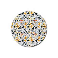 Abstract Seamless Pattern Rubber Coaster (round)  by designsbymallika