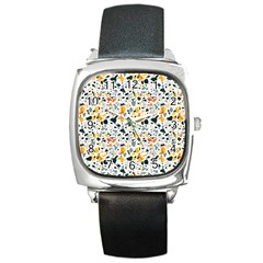 Abstract Seamless Pattern Square Metal Watch by designsbymallika