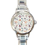 Funny Cats Round Italian Charm Watch Front