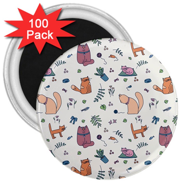 Funny Cats 3  Magnets (100 pack)