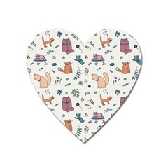 Funny Cats Heart Magnet