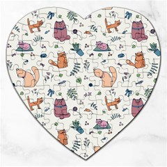 Funny Cats Jigsaw Puzzle (heart) by SychEva