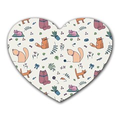 Funny Cats Heart Mousepads by SychEva