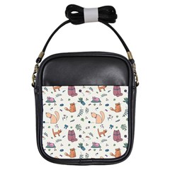 Funny Cats Girls Sling Bag by SychEva