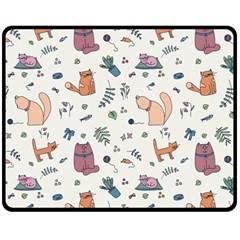 Funny Cats Fleece Blanket (Medium) 