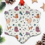 Funny Cats Snowflake Ornament (Two Sides) Back