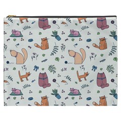 Funny Cats Cosmetic Bag (xxxl) by SychEva