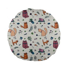 Funny Cats Standard 15  Premium Round Cushions