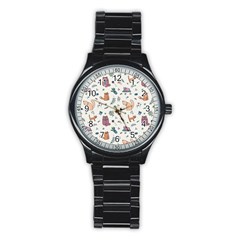 Funny Cats Stainless Steel Round Watch