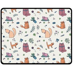 Funny Cats Double Sided Fleece Blanket (Medium) 