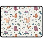 Funny Cats Double Sided Fleece Blanket (Large)  80 x60  Blanket Front