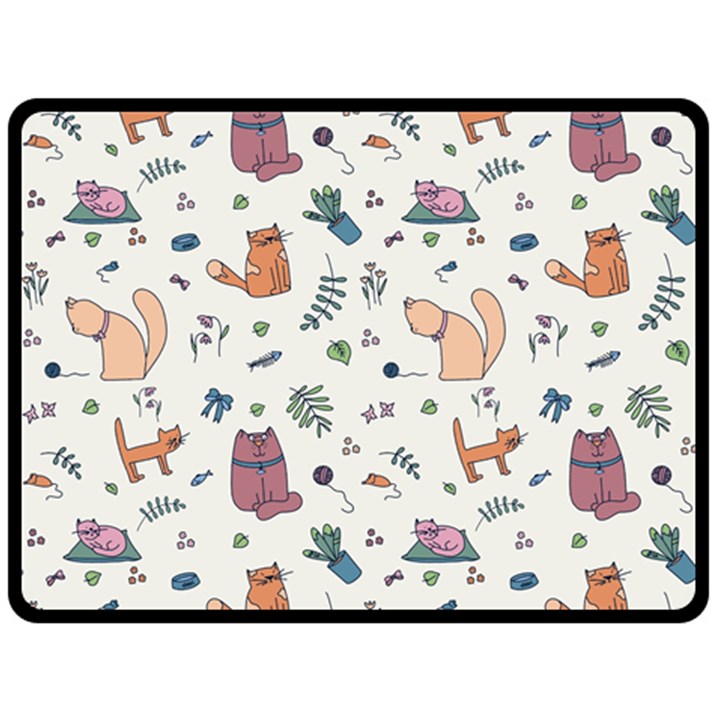 Funny Cats Double Sided Fleece Blanket (Large) 