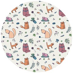 Funny Cats Wooden Puzzle Round